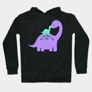 momma and baby Dino Hoodie